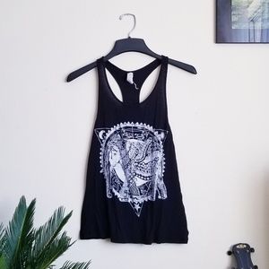 Boho goth elephant tank top!🖤